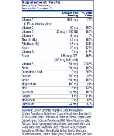 One A Day Proactive 65+ Men's & Women's Multivitamin Supplement - Immune Health Support - 150 Count - Buy Online on GoSupps.com