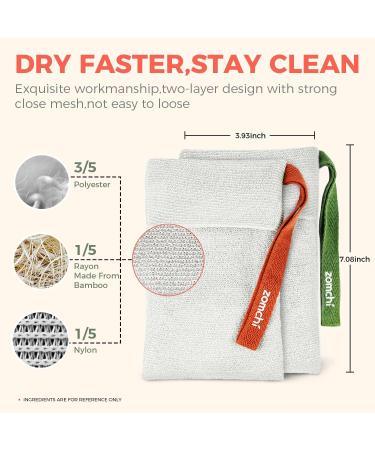 ZOMCHI 2-Piece Soap Bags Set - Gentle Roughness Exfoliating Soap Savers for Shower - Body Scrubbers for Bar Soap - Light Gray - Buy Online on GoSupps.com