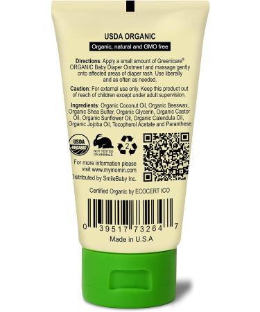 MOMiN USDA Organic Baby Diaper Rash Ointment  All Natural  Fast Relief and Prevention  2 Fl. Oz - Buy Online on GoSupps.com