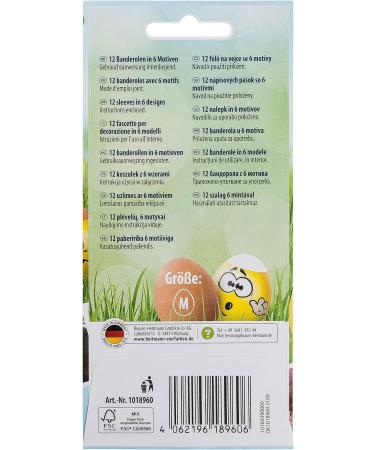Heitmann Eierfarben - Banderole Happy Smiles - 12 Sleeves in 6 Designs - Buy Online on GoSupps.com