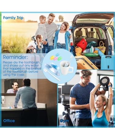 INSFIT Travel Toothbrush Case Set - Portable Breathable Holder with Clear Head Covers - Perfect for Family, Office, Gym - Dusty Blue - Buy Online on GoSupps.com