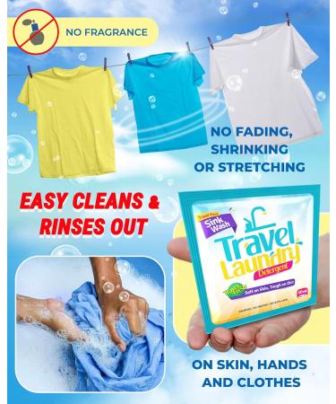 Skywin Travel Laundry Detergent 10 ml - 8 Pack | Effective Travel Soap for Sink Washing | Essential for International Travel - Buy Online on GoSupps.com