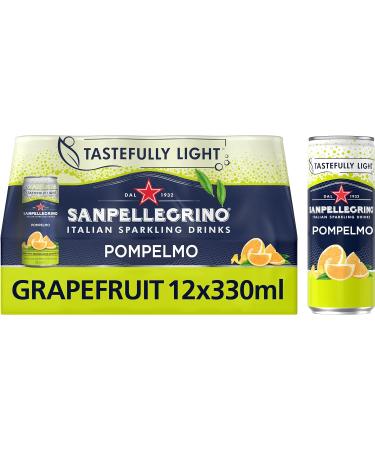 San Pellegrino Italian Tastefully Light Sparkling Orange Canned Soft Drink 12 x 330ml | 64k Cals per Can & Tastefully Light Sparkling Grapefruit Canned Soft Drink 12 x 330ml | 70 kCals per Can - Buy Online on GoSupps.com