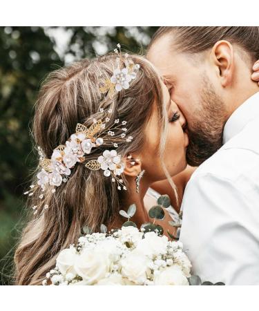 minkissy 1 Set Comb Set Wedding Hair Comb Rhinestones Wedding Side Comb Flower Hair Combs Bridesmaids Hair Jewelry Rhinestone Hair Pins Flower Hair Accessories Wedding Hair Pin White Alloy - Buy Online on GoSupps.com