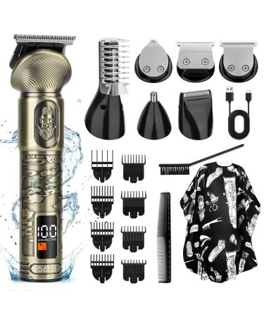 Beard Trimmer Men 19 in 1 Professional Hair Clippers for Men Cordless Rechargeable Hair Trimmer Shaver Set for Barbers and Home USB Zero Gapped T Blade Hair Cutting Kit Gift for Men