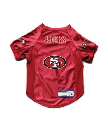 Littlearth NFL San Francisco 49ers - Saloon Letters Stretch Pet Jersey Team Color Size S San Francisco 49ers S (Neck: 11" Girth: 13"-15" Back: 9") San Francisco 49ers - Saloon Letters