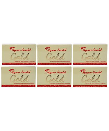 Mysore Sandal Gold Soap - 125g (Pack of 6) | Premium Quality All-Natural Soap for International Shipping - Buy Online on GoSupps.com