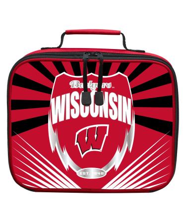 The Northwest Company Officially Licensed NCAA Lightning Kids Lunch Kit Bag, Multi Color, 10" x 8.5" x 3" Wisconsin Badgers