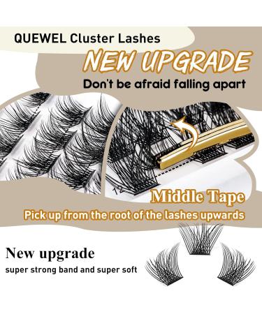 QueWEL Individual Eyelash Clusters Mega D Curl Mix 8-16mm 144 Segments for DIY Extensions Premium Individual Eyelashes - Buy Online on GoSupps.com