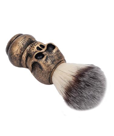 Men's Shaving Brush with Creative Skeleton Shape Handle Facial Beard Cleaning Grooming Shaving Tool (Golden skull beard brush)