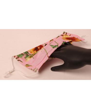 Touchstone Floral Cotton Face Mask - Adjustable Reusable Washable Pack of 3 for Men & Women - Gray Green Pink - Buy Online on GoSupps.com