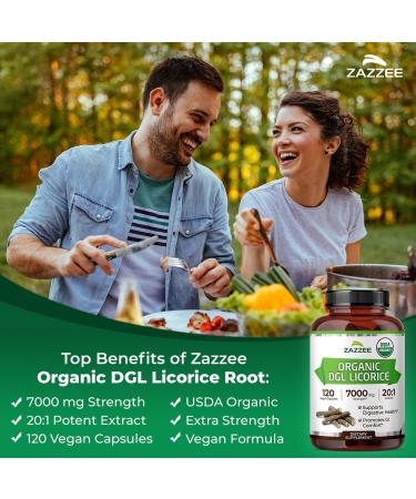 Zazzee USDA Organic Gut Lining Support Bundle | 20:1 DGL Licorice Root Plus Marshmallow Root Capsules | Non-GMO Vegan & ISO Lab Tested (120 Servings Each) - Buy Online on GoSupps.com