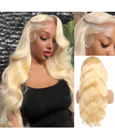 Duchess 613 Lace Front Wig Human Hair - 13x6 Body Wave Blonde Wigs for Women with Baby 150% Density HD Pre Plucked Frontal 20INCH 20 Inch 613 Blonde lace front wigs