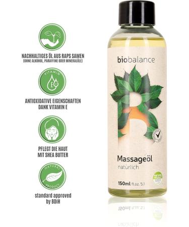 Organic Balance Vegan Massage Oil 150ml - Vitamin E & Shea Butter - Dermatologically Tested Anti-Stress Wellness Oil in Recycled Bottle - Buy Online on GoSupps.com