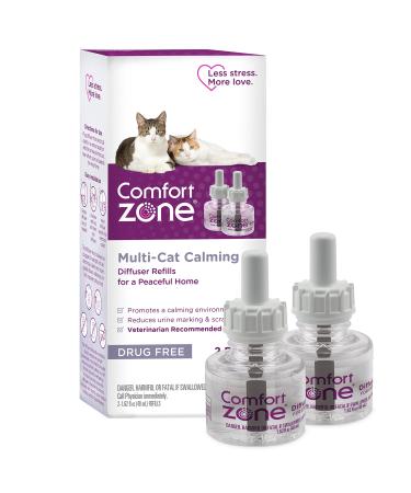 Comfort Zone 2 Refills Multi-Cat Pheromone Diffuser Refills (60 Days) For A Peaceful Home Veterinarian Recommended Stop Cat Fighting Reduce Spraying Scratching & Other Problematic Behaviors New 2X More Pheromones Multicat Formula - Buy Online on GoSupps.com