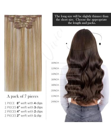 Vivien Clip-in Extensions | Real Remy Hair | Highlighted Ash Blonde #P27/60 | 10 Inch - 80g - 7 Pieces - Buy Online on GoSupps.com