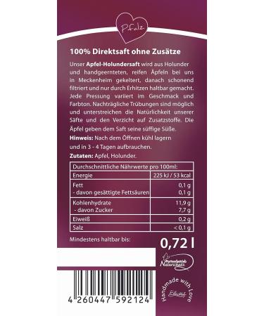Bleichhof Apple-Holunder Juice - 100% Natural Vegan Drink No Added Sugar - 6-Pack (6x 0.72L) - Buy Online on GoSupps.com