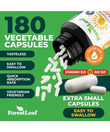 ForestLeaf Vitamin D3 5000 IU Supplement - 180 Vegetable Capsules for Bone, Teeth, and Immune Support - Buy Online on GoSupps.com