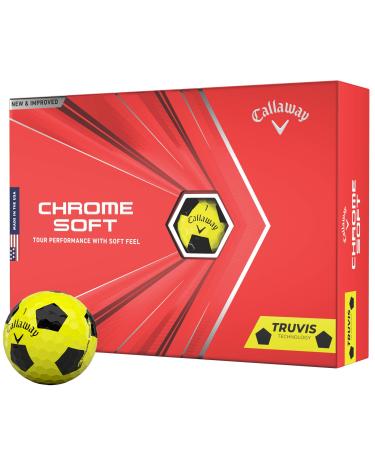 2020 Callaway Chrome Soft Golf Balls Yellow/Black Truvis Truvis