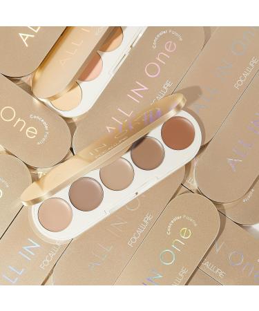 FOCALLURE GoldenAge 5-in-1 Concealer Palette - Multi-Use Color Correcting & Contour for Dark Circles | International Shipping Available - Buy Online on GoSupps.com