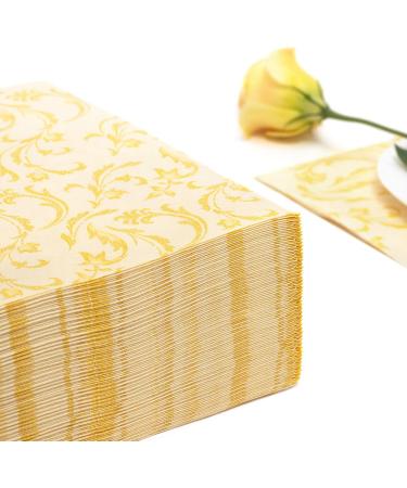 Buy Papstar 50 Napkins ROYAL Collection | 1/4 Fold Yellow Damascato - 40x40 cm | International Shipping Available - Buy Online on GoSupps.com