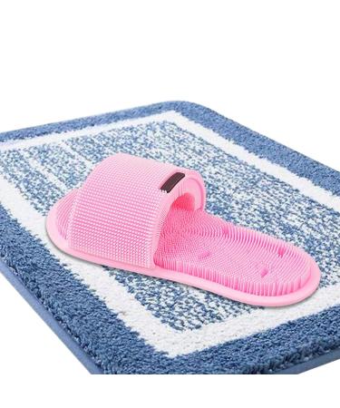 Shower Foot Scrubber Foot Massager for Shower - Soft Bristles Non-Slip Base Cleaning Smoothing Massaging Feet Scrubber for Men and Pink Single Pack