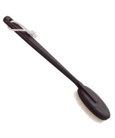 Redecker Thermowood Premium Bath Brush  Fixed Handle  Firm Pig Bristles  17-3/4 Inches Long