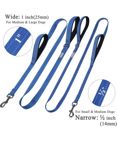 Vivaglory Traffic Handle Dog Leash - Reflective & Padded 1.8m Strong Metal Hook | Ideal for Training - Blue - Buy Online on GoSupps.com