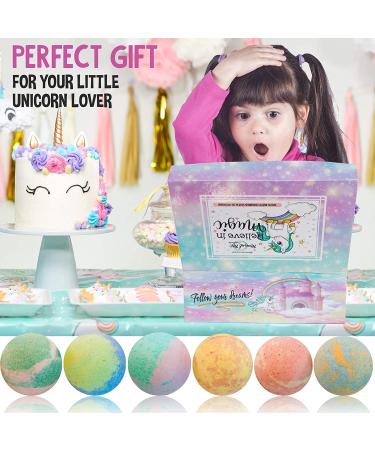 Unicorn Bath Bombs for Girls - 6 Pack with Jewelry Inside & Gift Box - Natural & Organic, Skin Moisturizing Bath Bombs for Kids - Birthday Gift - Buy Online on GoSupps.com