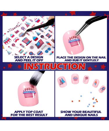 Patriotic Nail Art Set: 4th of July Stickers, Memorial Day Glitter, American Flag Decals - Buy Online on GoSupps.com