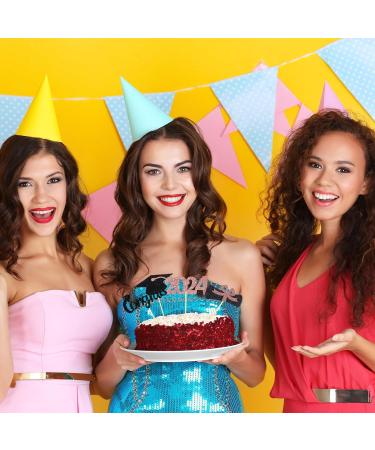 Chinco 100 Pack 2024 Graduation Cupcake Toppers Grad Cap Food Appetizer Picks Cake Graduation Party Decorations Diploma Cupcake Picks for Cake Class of 2024 Graduation Party (Pink) - Buy Online on GoSupps.com