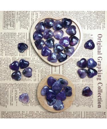 Xiannvxi 20pcs Amethyst Heart Crystals - Natural Gemstones for Love Reiki and Home Decoration | Lucky Charm Palm Stones - Buy Online on GoSupps.com