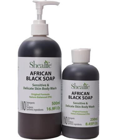 African Black Soap Liquid 1 Litre With Shea Butter & Coconut Oil. No SLS Detergents & Parabens 1000ml - Buy Online on GoSupps.com
