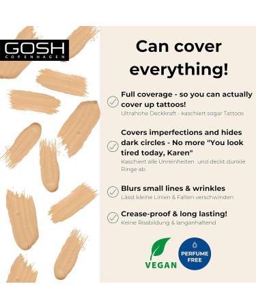 GOSH High Coverage Concealer 004 Natural - Cover Dark Circles Redness & Impurities | Vegan Makeup 21.5 g - International Shipping Available - Buy Online on GoSupps.com