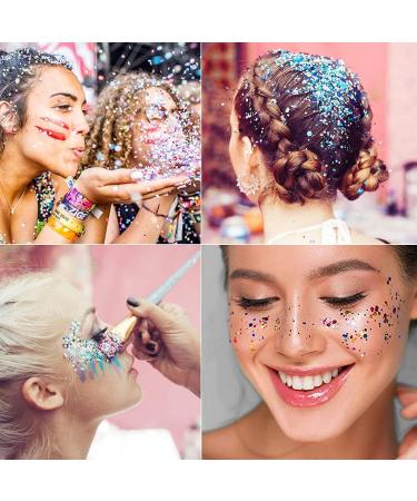 Hemoer Holographic Chunky Glitter 100g - Gold Craft Glitter for Resin Face Nail Body Slime & Festival Art - Buy Online on GoSupps.com