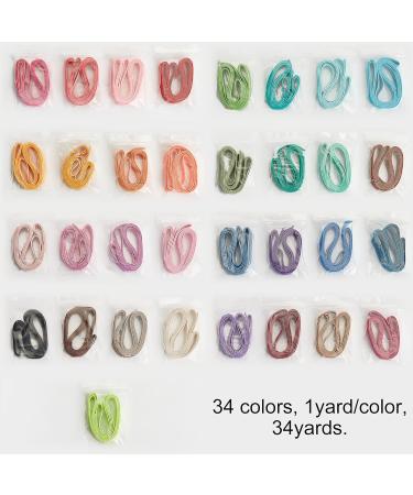 Buy BENECREAT 34 Yards 15mm Wide Flat Elastic Bands - 34 Colors for Sewing Dress Waistbands & Wig Bands - International Shipping Available - Buy Online on GoSupps.com