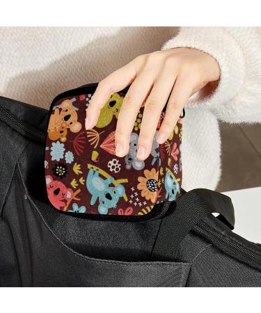 GIAPB Period Bag | Sanitary Napkin Storage Holder | Period Makeup Pouch | Cartoon Animal Flower Design | Color4575 - Buy Online on GoSupps.com