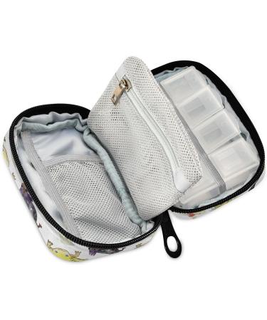 Pfrewn 7 Day Pill Organizer Case | Axolotl Watercolor Travel Pill Box | Portable Weekly Vitamin & Medicine Holder - Buy Online on GoSupps.com