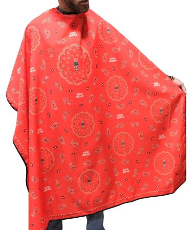 King Midas Empire Bandana Barber Cape & Apron Set - Professional Hair Cutting Apron & Cape for Men - Snap Closure Hair Proof Red Combo - Buy Online on GoSupps.com