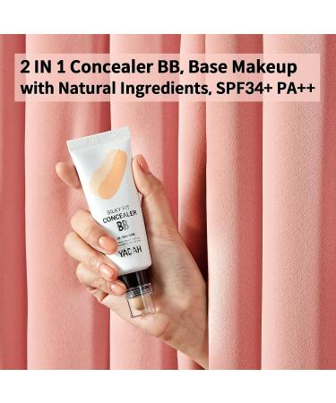 YADAH Silky Fit Concealer BB Power Brightening 1.18 oz - 2 in 1 Base Makeup with Natural Ingredients - Light Beige 21 Foundation Cream - Buy Online on GoSupps.com