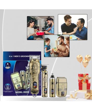 Soonsell Hair Clippers for Men - T-Blade Trimmer & Nose Hair Trimmer Set | Professional Hair Cutting & Shaving with LCD Display - Bronze 2023d - Buy Online on GoSupps.com
