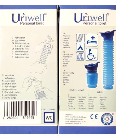 Double Pack Uriwell - 2x 800ml Reusable Mobile Urinal for Travel & Outdoor Use | International Shipping Available - Buy Online on GoSupps.com