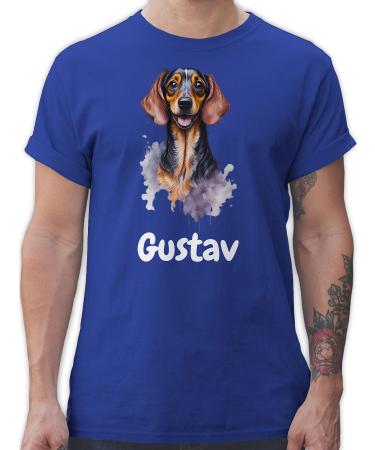 Gift with name personalized by Shirtracer - T-Shirt Men - Dogs - Dachshund - Dog Owners Gift 05 Royal Blue XXL