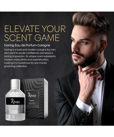 AHUJA Daring Eau de Parfum 3.4 fl oz-Long Lasting Perfume for Men Original Bold Awakening Pepper & Citrus- Geranium & Patchouli-Best Alternative to Dior Sauvage. Patchouli 3.4 Fl Oz (Pack of 1) - Buy Online on GoSupps.com