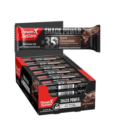 Power System Snack Power Dark Chocolate 24x45g 35% Protein Protein Bar