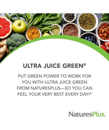 NaturesPlus Ultra Juice Green - 90 Bi-Layered Tablets Pack of 2 | Immune Health, Digestion & Energy Support | Organic Non-GMO Vegan Gluten Free | 90 Servings - Buy Online on GoSupps.com
