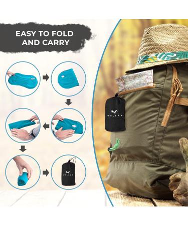 WellaX Ultralight Camping Pillow - Compact & Inflatable for Travel, Backpacking & Camping - Comfortable Blue Pillow - Buy Online on GoSupps.com