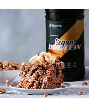 Neosupps Vegan Protein Powder - Banana Caramel 600g | High-Quality Plant-Based Protein with B12 & Sugar-Free - Buy Online on GoSupps.com