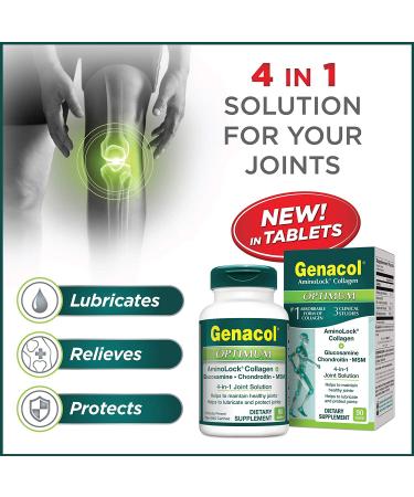 Genacol Joint Support Supplement with Glucosamine, Chondroitin, MSM & Collagen | 90 Tablets | AminoLock Collagen Peptides Patented Formula | Joint Relief for Men & Women - Buy Online on GoSupps.com