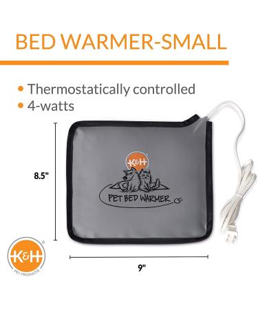 K&H Pet Products Small Heated Pet Bed Warmer | Waterproof Pet Heating Pad - Gray (8.5 x 9 in) - Buy Online on GoSupps.com